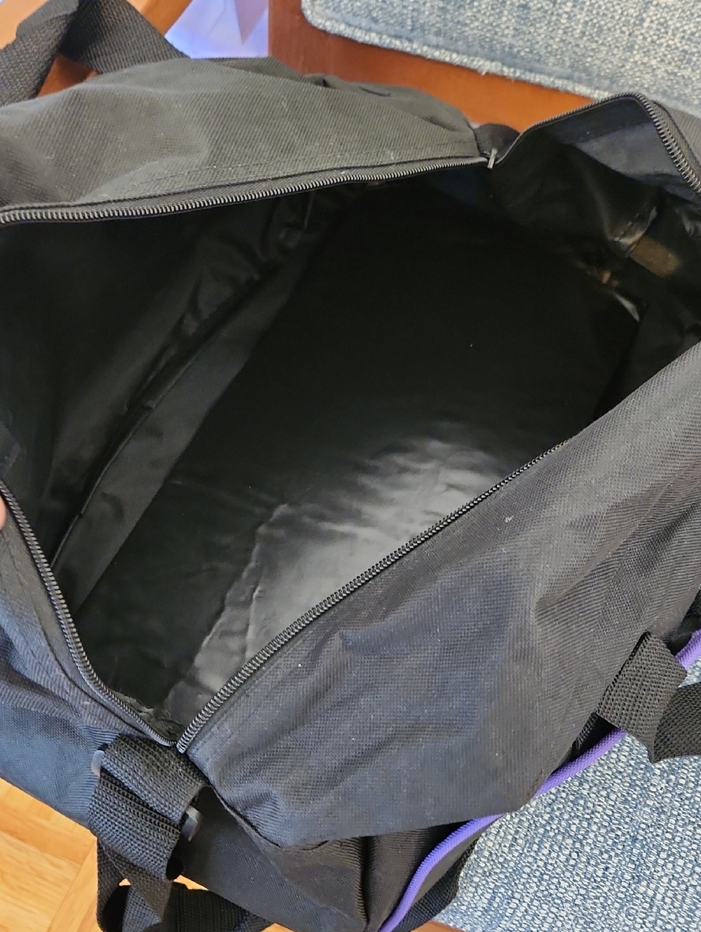 Crown Royal Black Duffel Bag with Purple Trim - Picture 3 of 3